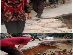 Camat Tegalwaru TNI Dan POLRI Bersama Warga Desa Batutumpang Perbaiki Jalan Rusak Dampak Longsor