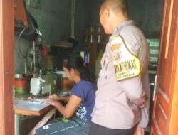 Sambang Bhabinkamtibmas Desa Dampit, Tekankan Antisipasi Kebakaran kepada Pengusaha Konveksi Di Wilayah