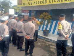 Ka Pos Pam Nagrog Cicalengka Kompol Ade Rahmat S.Pd M.H Pimpin Apel Pagi