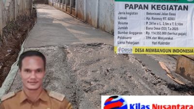 Pembangunan jalan desa kp.rawey