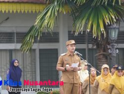 Pimpin Apel Gabungan Pasca Cuti Lebaran Idul Fitri Wali Kota Tebing Tinggi Ajak ASN Wujudkan Visi Misi