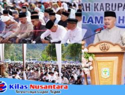 Shalat Idul Fitri Perdana di Bukit Tengah, Bupati Monadi Ajak Partisipasi Perantauan Membangun Kabupaten Kerinci