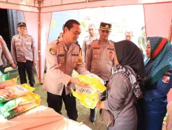 Hari Pertama Gerakan Pangan Murah Polres Lampung Utara, 2 Ton Beras Habis Dibeli Masyarakat