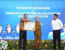 Wakil Bupati Ogan Ilir Menghadiri Peresmian Pos Bantuan Hukum (POSBANKUM) Desa Kelurahan oleh Menteri Hukum Republik Indonesia