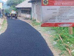 Pembangunan infrastruktur hotmix dan jalan desa wargajaya; H,Ooy Tamami pastikan sesuai RAB