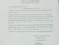 Berita Kehilangan Akta Notaris Pelepasan Nomor: 45, tanggal 13 – 09 – 2017