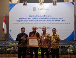 Pemkab Probolinggo Raih Penghargaan BPJS Ketenagakerjaan Sebagai Lima Terbaik Jatim Atas Perlindungan Jaminan Sosial Pekerja Desa