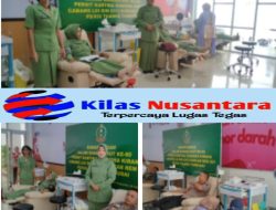 Memperingati HUT Ke 80 Persit Kartika Chandra Kirana, Puluhan Personil Gabungan Melaksanakan Donor Darah