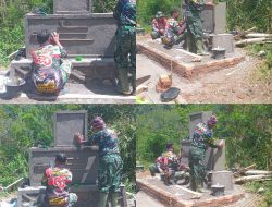 Satgas TMMD Ke-127 Kodim 0624/Kabupaten Bandung Bangun Tugu TMMD di Desa Cipelah