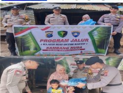Polsek Tambusai Utara Salurkan Bansos Program JALUR, Wujud Kepedulian Polri kepada Warga Dusun Tikamiang
