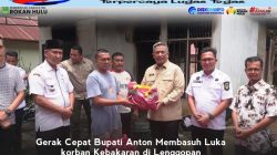 Respons Cepat, Bupati Rokan Hulu Anton, Turun Langsung Serta Salurkan Bantuan untuk Korban Kebakaran