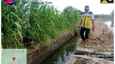 Pengamat Bendung Pamukkulu Poltim Takalar, Jamaluddin Daeng Lallo Turung Langsung Dilapangan Memastikan Pengawalan Percepatan Air Irigasi
