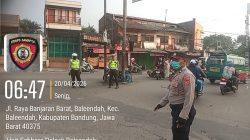 Strong Point di Pertigaan Andir, Unit Samapta Polsek Baleendah Atur Lalu Lintas