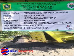 Realisasi Dana Desa 2026 Desa Sirnasari Bangun Jalan Lingkungan Hotmix