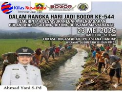 Sambut Hari Jadi Bogor ke-544, Pemdes Sukanegara Gelar Bulan Bhakti Gotong Royong Besok Pagi
