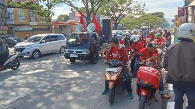 Polsek Rancaekek Amankan Pemberangkatan Massa Buruh May Day ke Sumedang