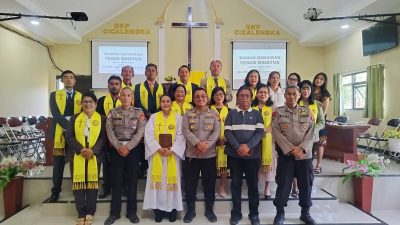 Kapolsek Nagreg Pimpin Pengamanan Ibadah Kenaikan Isa Almasih Jemaat GKP Cicalengka