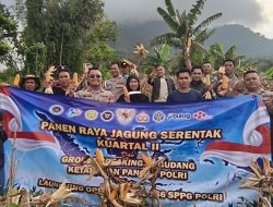 Panen Raya Serentak, Polsek Nagreg Dukung Ketahanan Pangan Nasional dan Launching SPPG Polri