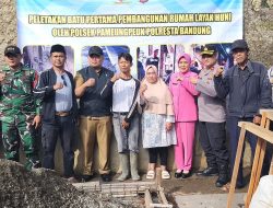 Polsek Pameungpeuk Gelar Peletakan Batu Pertama Pembangunan Rutilahu di Desa Arjasari