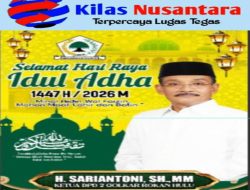 Ketua DPD II Golkar Rokan Hulu H. Sariantoni Ucapkan Selamat Idul Adha 1447 H, Ajak Perkuat Kepedulian Sosial