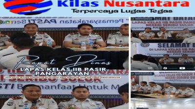 Lapas Kelas IIB Pasir Pengaraian Gelar Rapat Dinas Penguatan Tugas dan Fungsi Pemasyarakatan