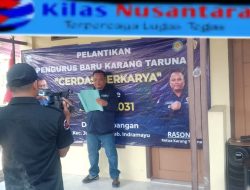 Pelantikan dan Pengukuhan Pengurus Karang Taruna Baru desa Limbangan Kecamatan Juntinyuat