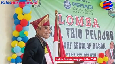 Ketua PERADI Jakut Sabar Ompu Sunggu Buka Festival Trio Pelajar SD di Sei Belutu, Tampilkan Lagu Ciptaannya “Sei Belutu Nauli”