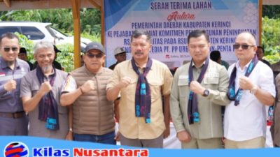 Bupati Monadi Saksikan Serah Terima Lahan Pembangunan RSUD Kerinci, Ditargetkan Rampung Akhir 2026
