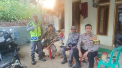 Wujudkan Kamtibmas Kondusif, Bhabinkamtibmas Desa Nagrak Berdayakan Linmas Siaga Jaga Kegiatan Warga