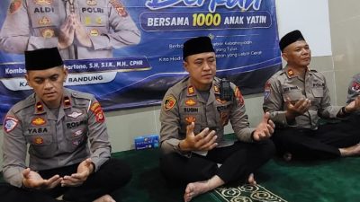 Penuh Kehangatan, Kapolsek Ciparay Gelar Makan Bersama dan Salurkan Santunan Kapolresta Bandung Kepada Anak Yatim