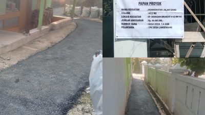 Meskipun Dana Desa Mengalami Penurunan, Pemdes Langensari Tetap Pembangunan Jalan Lingkungan