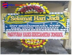 HUT Bhayangkara ke-80, Paguyuban Kades Se-Kecamatan Jonggol Kirim Karangan Bunga Apresiasi untuk Polri