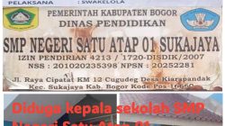 Diduga Menghindar Saat Dikonfirmasi, Kepala sekolah SMPN Satu Atap 01 Sukajaya Jadi Sorotan Terkait Proyek Swakelola Rp 2,1 Miliar