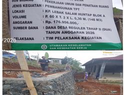 Transparan dan Akuntabel, Pemdes Urug Alokasikan Dana Desa Tahap II untuk Pembangunan TPT di Kp. Lebak Salam
