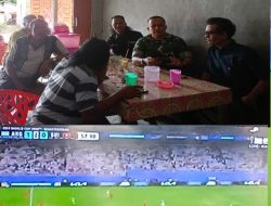 Warga dan TNI Nobar FIFA 2026 Argentina VS Swiss, Skor Akhir 3 -1 di Warkop Sriramadani Rambah Samo