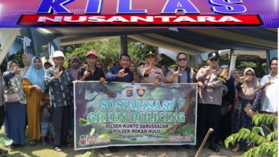 Gaungkan “Green Policing”, Kapolsek Kunto Darussalam Gandeng Anggota DPRD Riau Tanam Pohon Aren dan Kelengkeng