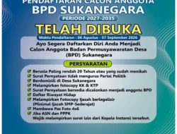 Desa Sukanegara Buka Pendaftaran Calon Anggota BPD Periode 2027–2035