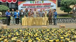 Polres Majalengka Kembali Musnahkan 5.195 Botol Miras, Wujudkan Majalengka Zero Miras.