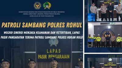Wujud Sinergi Menjaga Keamanan dan Ketertiban, Lapas Pasir Pengaraian Terima Patroli Sambang Polres Rokan Hulu