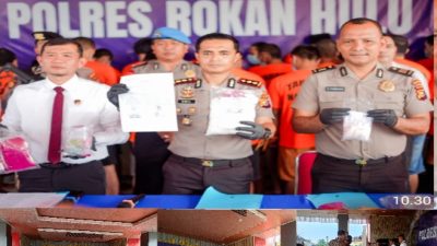 Polres Rohul Gelar Press Release, Bandar Narkotika Ditangkap dengan Sabu 1,03 Kilogram dan 246 Butir Ekstasi