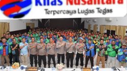 Kapolres Indramayu AKBP Prianggo PM Bersama Jajarannya Dengan Ratusan Ojol Dalam Rangka Silaturahmi