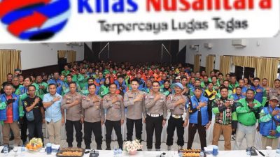 Kapolres Indramayu AKBP Prianggo PM Bersama Jajarannya Dengan Ratusan Ojol Dalam Rangka Silaturahmi