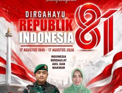 Dandim 0402/OKI-OI Beserta Staf dan Jajaran Mengucapkan Dirgahayu ke-81 Republik Indonesia