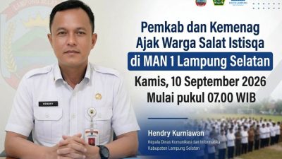 Hujan Tak Kunjung Turun, Pemkab dan Kemenag Ajak Warga Salat Istisqa di MAN 1 Lampung Selatan