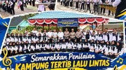 Semarakkan Penilaian Kampung Tertib Lalu Lintas Ogan Ilir, Marching Band SMAN 1 Indralaya Tampil Memukau