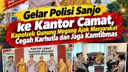 Gelar Polisi Sanjo ke Kantor Camat, Kapolsek Gunung Megang Ajak Masyarakat Cegah Karhutla dan Jaga Kamtibmas