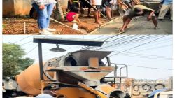 Wujud Nyata Pembangunan, Desa Mekarsari Cileungsi Realisasikan Pengecoran Jalan Lingkungan RT 08