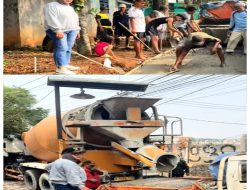 Wujud Nyata Pembangunan, Desa Mekarsari Cileungsi Realisasikan Pengecoran Jalan Lingkungan RT 08