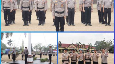 Personel Polsek Indralaya Ikuti Upacara Hari Sumpah Pemuda ke-98 di Polres Ogan Ilir
