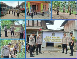 Cegah Peredaran Narkoba, Kapolsek Tanjung Raja Cek Pos Polisi Bersama Masyarakat di Desa Skonjing